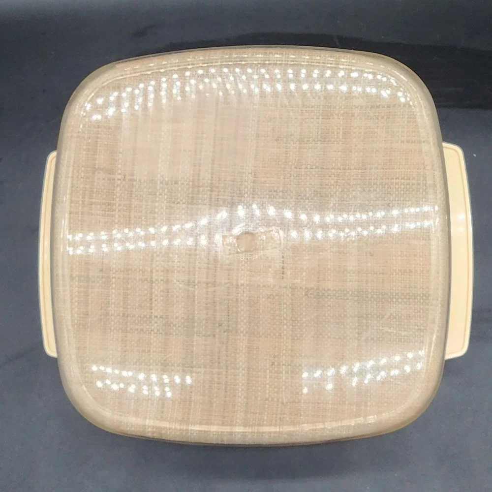 Vintage Tan Safari Landscape Insulated Serving Bowl MCM Retro Kitchen Decor